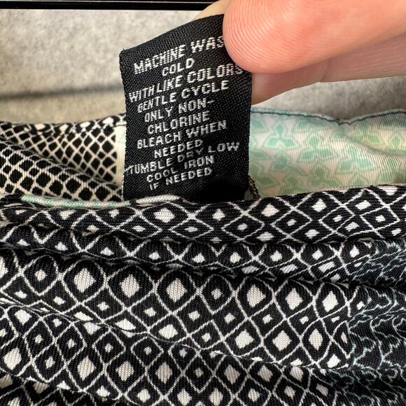 Robert Louis Skirt Womens Medium Green Multi Geometric Print Maxi Boho Belted - Picture 4 of 7